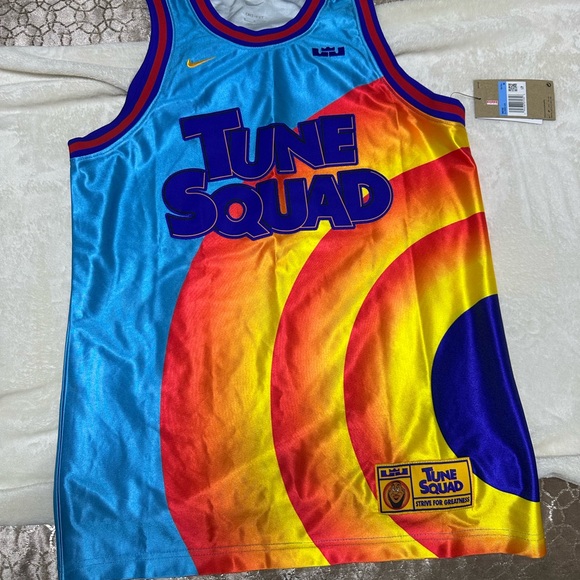 Nike Tune Squad Blue and Yellow Jersey - Picture 1 of 11